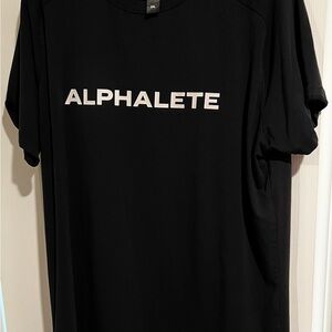 Alphalete Classic Black Tee with White Logo